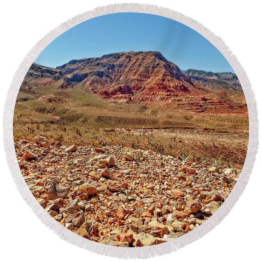 Utah Round Beach Towel featuring the photograph Little Rocks to Big Rocks by Christopher Holmes
