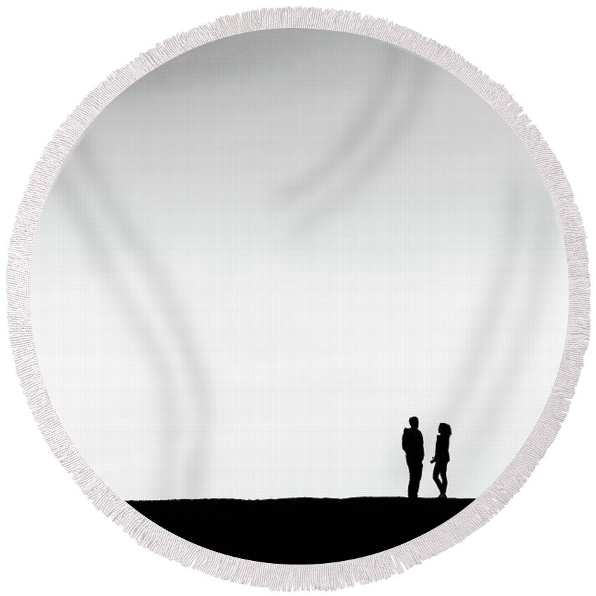 2 Round Beach Towel featuring the photograph Love - Minimalist Photography by Martin Vorel Minimalist Photography