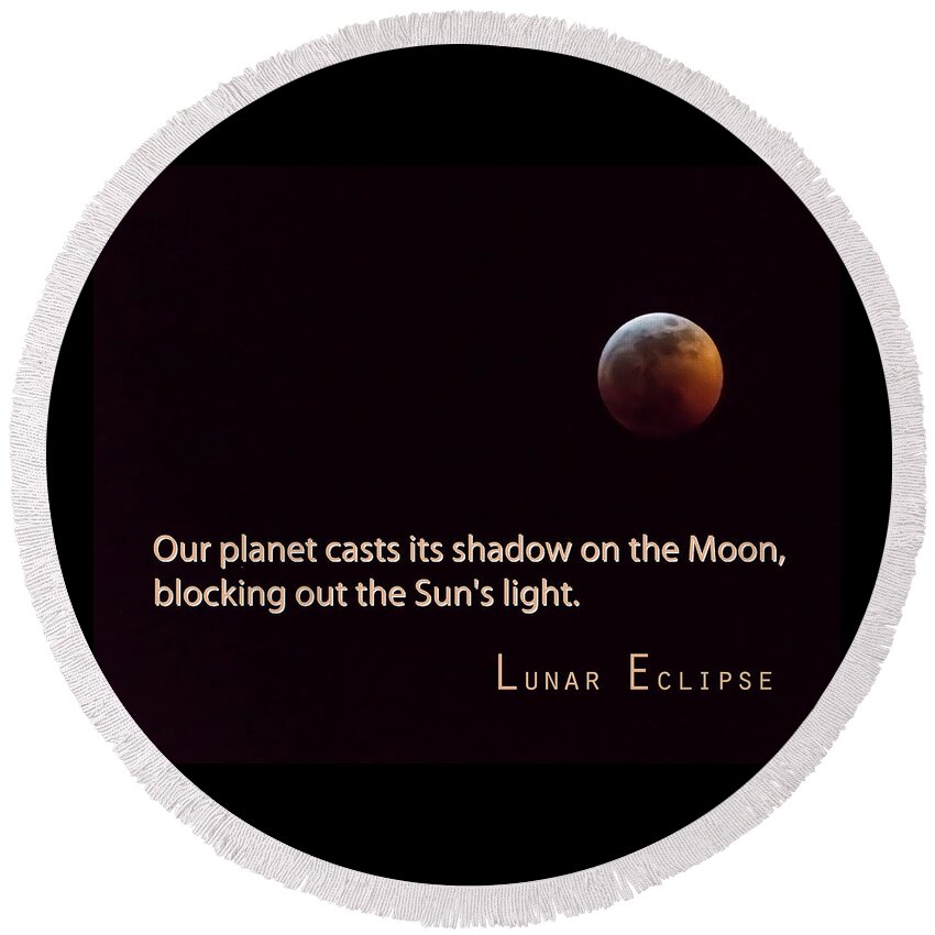 Blood Moon Round Beach Towel featuring the photograph Lunar Eclipse by James BO Insogna