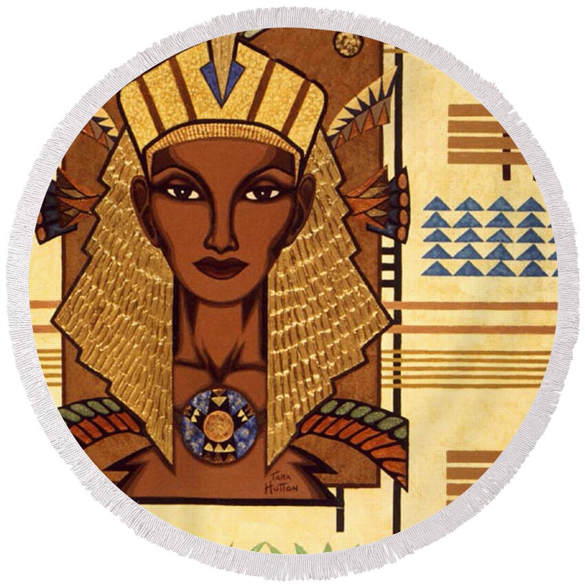 Egyptian Round Beach Towel featuring the painting Luxor DeLuxe by Tara Hutton