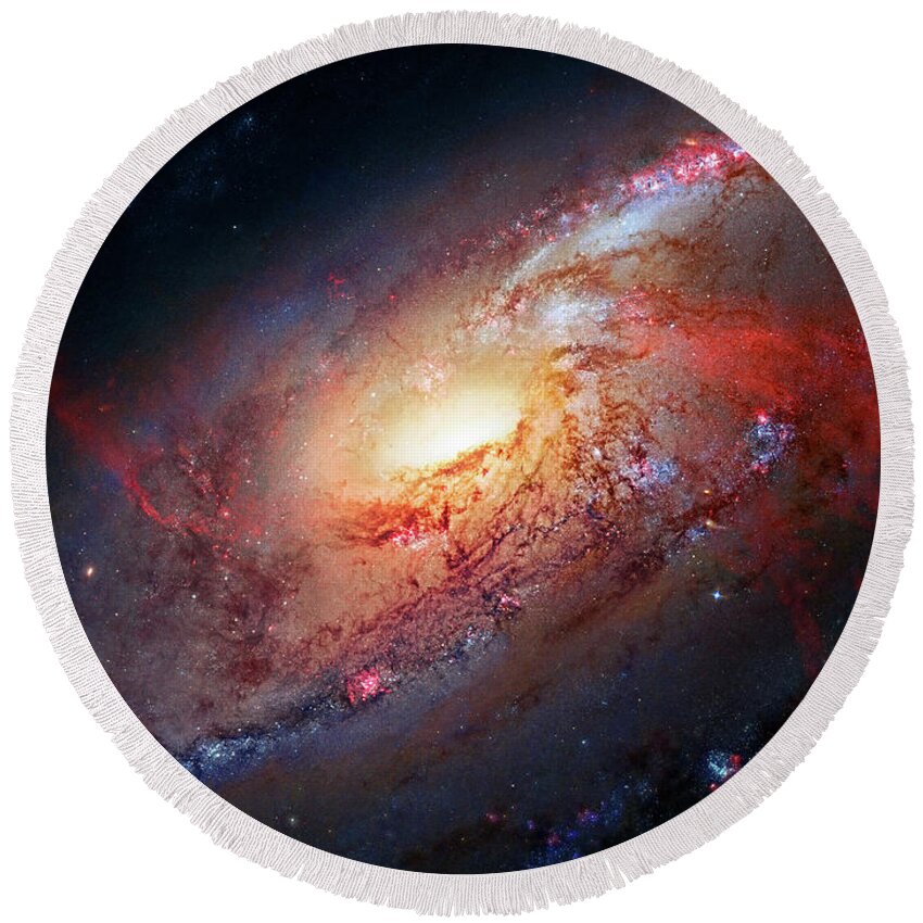 M 106 Round Beach Towel featuring the photograph M 106 by Weston Westmoreland