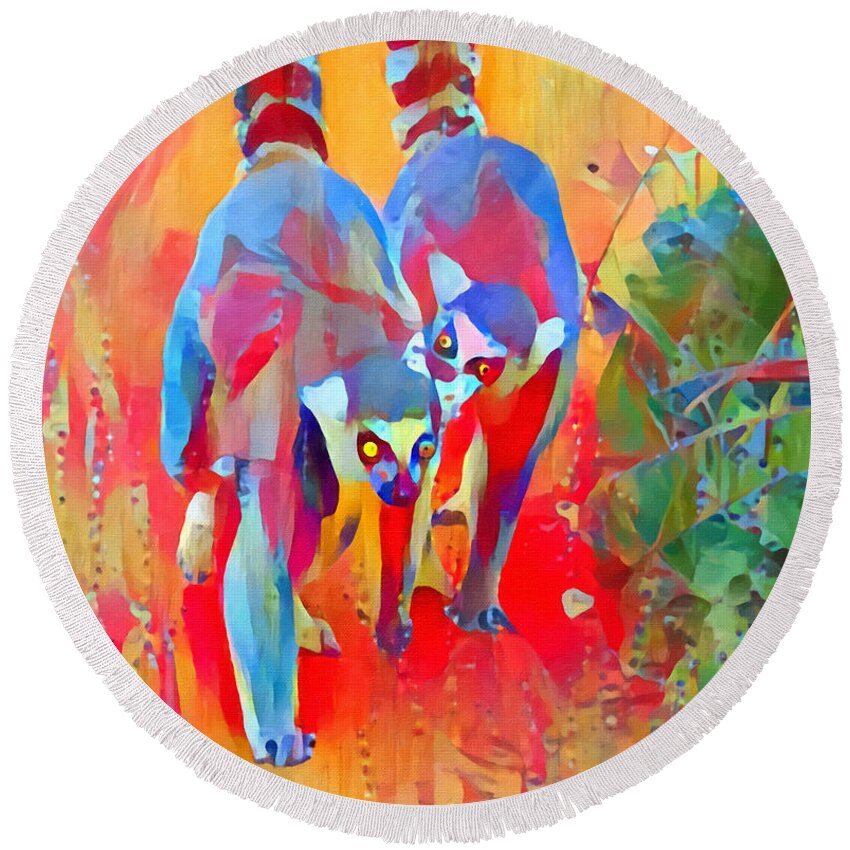 Two Round Beach Towel featuring the digital art Madagascar Dreaming by Chris Armytage