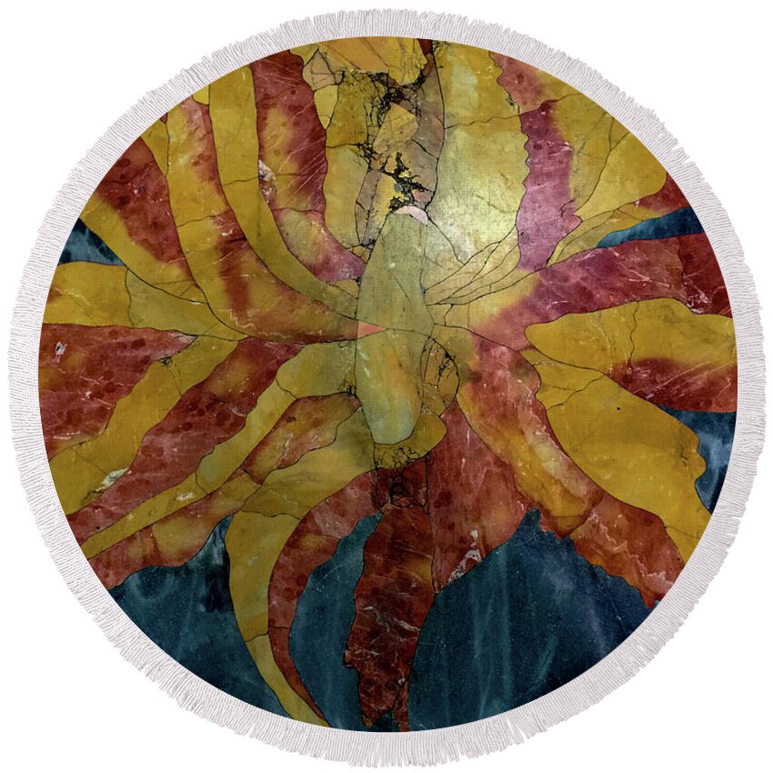 Basillicas Round Beach Towel featuring the photograph Marble Majesty by Joseph Yarbrough