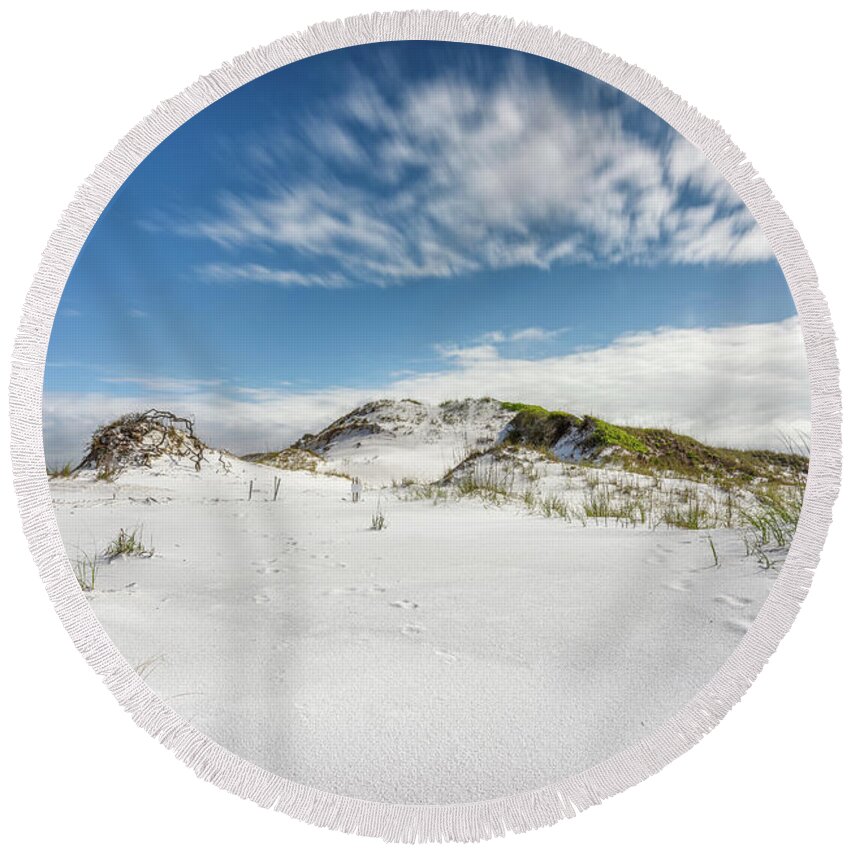 Beach Round Beach Towel featuring the photograph Matterhorn Dune on Okaloosa Island by Mike Whalen