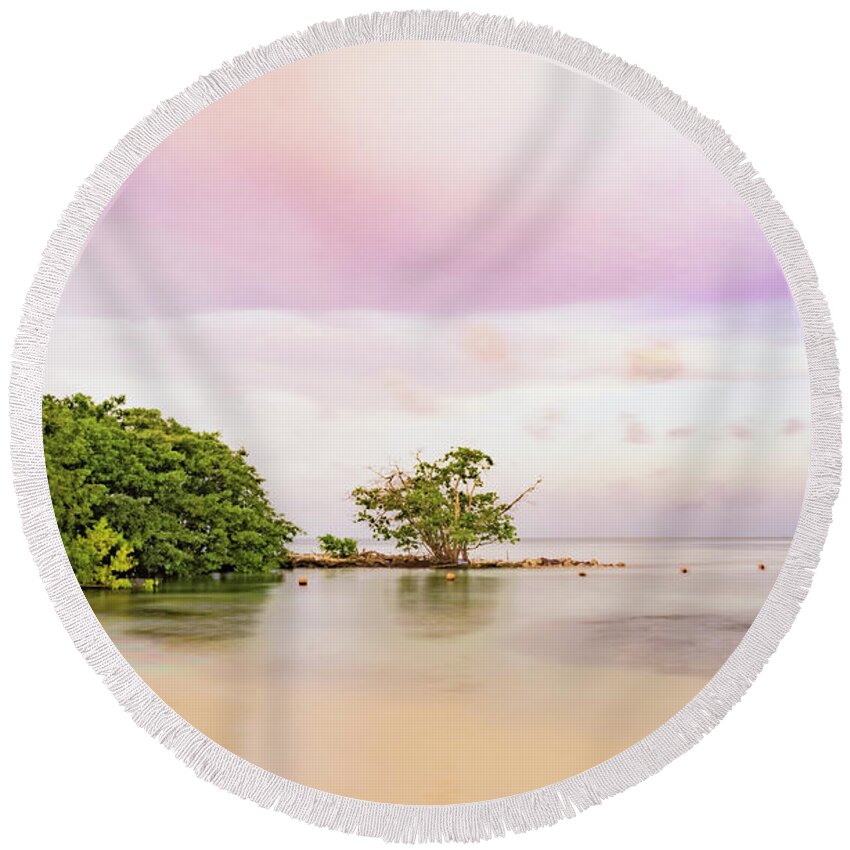 Skyline Round Beach Towel featuring the photograph Mayan Sea by Silvia Marcoschamer