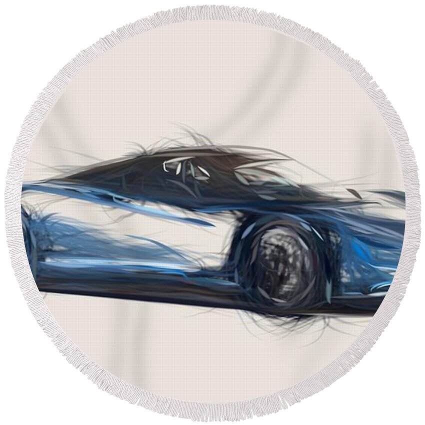Mclaren Round Beach Towel featuring the digital art McLaren Speedtail Drawing by CarsToon Concept