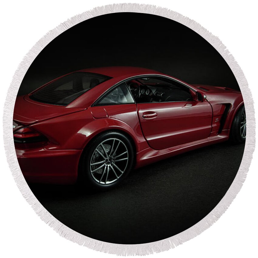 Mercedes Round Beach Towel featuring the photograph Mercedes-Benz SL65 AMG Black Series by Evgeny Rivkin