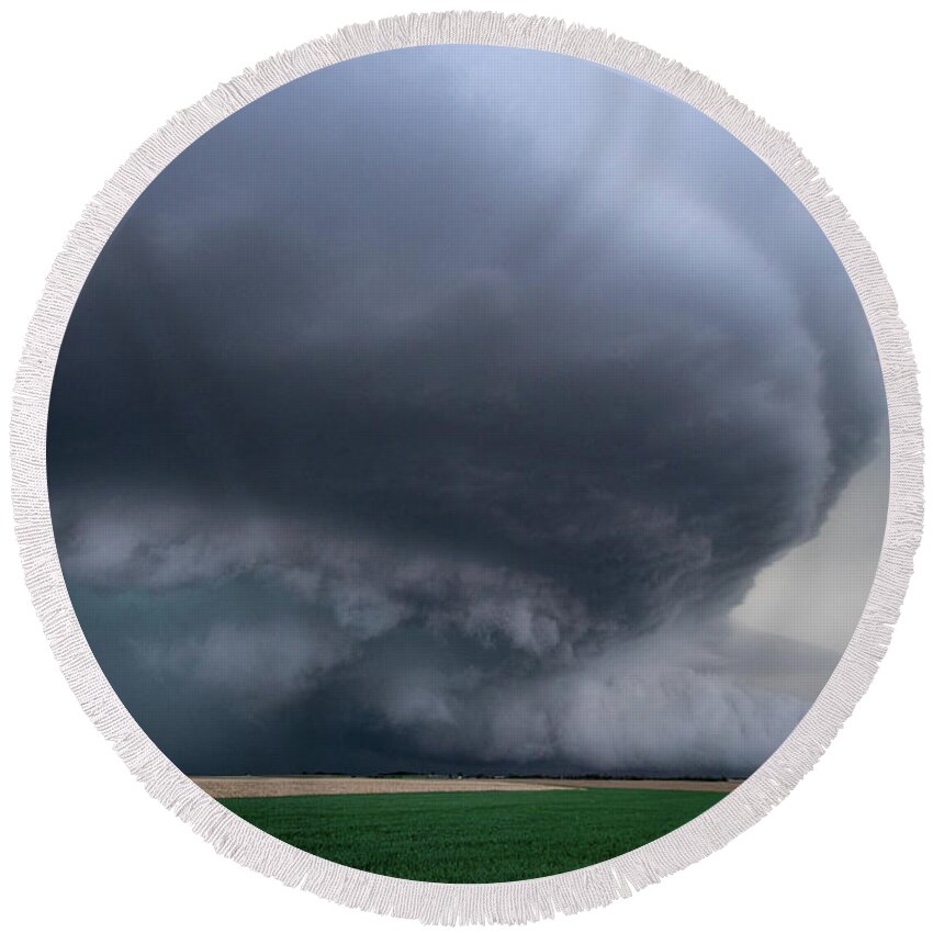 Mesocyclone Round Beach Towel featuring the photograph Mesocyclone by Wesley Aston