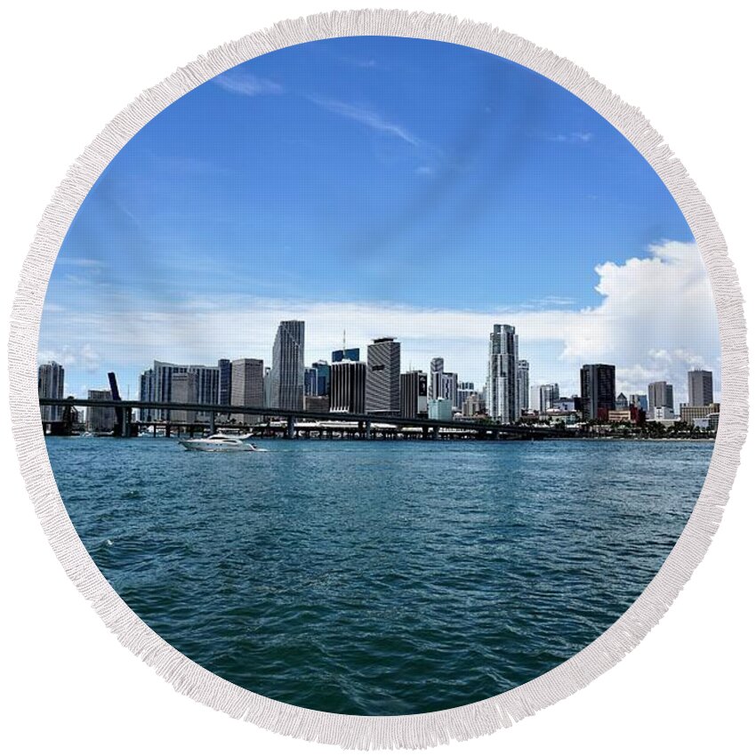 Miami Round Beach Towel featuring the photograph Miami1 by Merle Grenz
