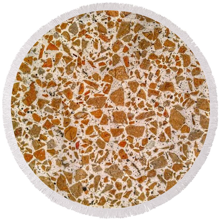 Mid Century Round Beach Towel featuring the photograph Mid Century Terrazzo by Christopher Lotito