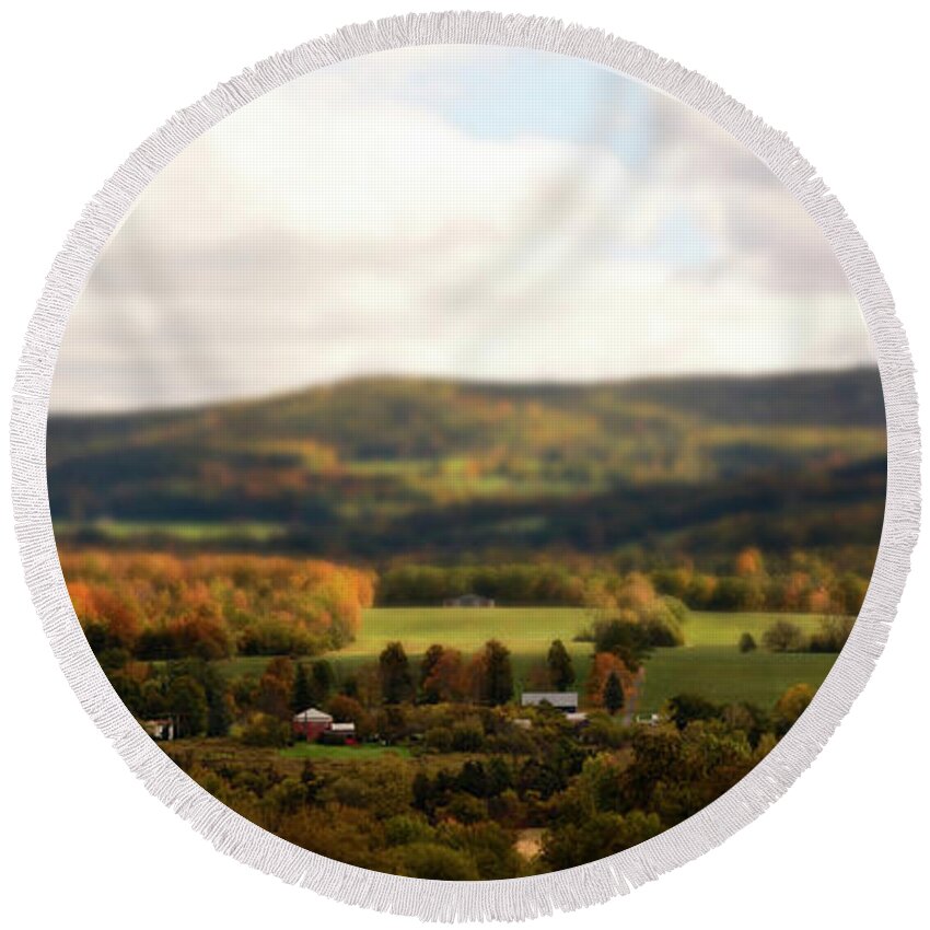 Miniature Round Beach Towel featuring the photograph Miniature Middleburgh in New York by Angie Tirado