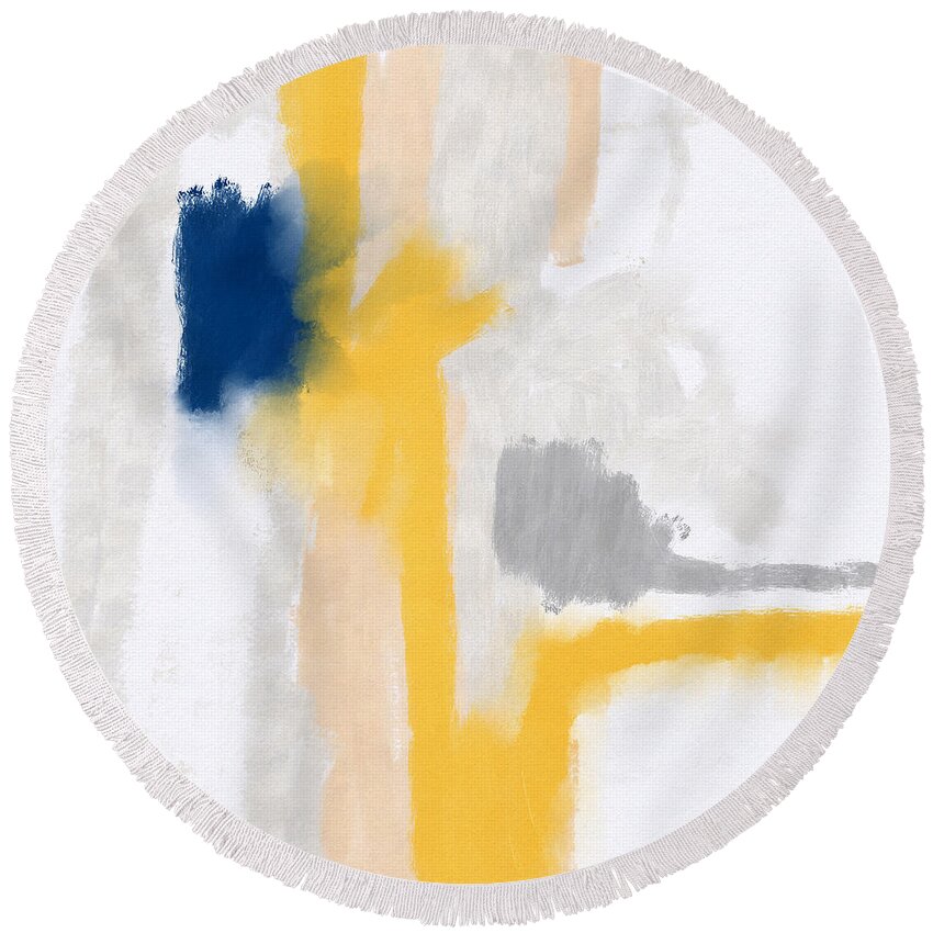 Abstract Round Beach Towel featuring the photograph Morning 1- Art by Linda Woods by Linda Woods