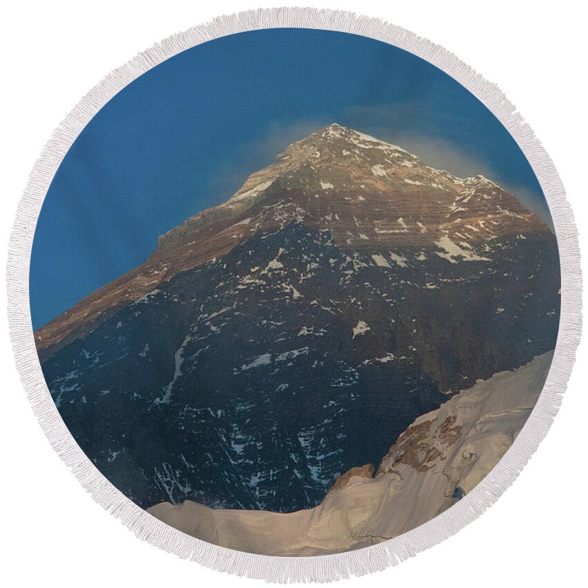 Nepal Round Beach Towel featuring the photograph Mt. Everest at Sunset by Leslie Struxness