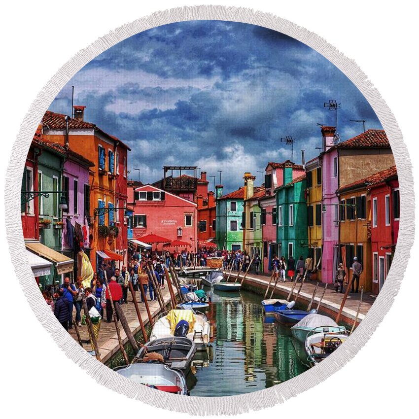  Round Beach Towel featuring the photograph Murano by Al Harden
