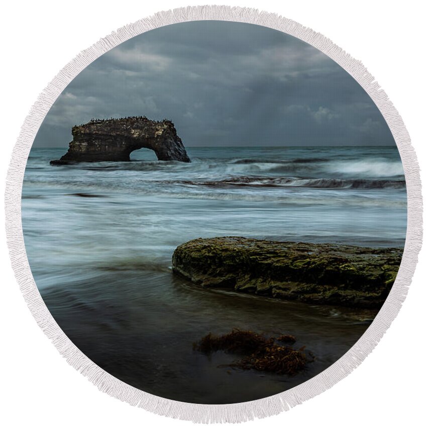 Natural Bridge Round Beach Towel featuring the photograph Natural Bridge in the Bay by Rick Strobaugh