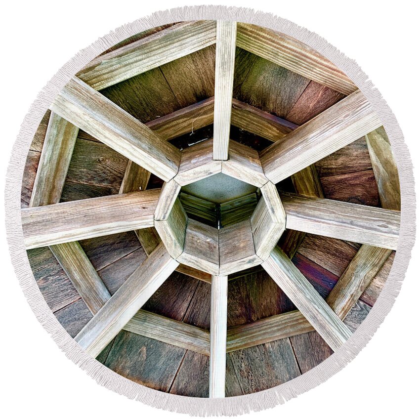 Beach Round Beach Towel featuring the photograph Octagonal Ceiling by CAC Graphics