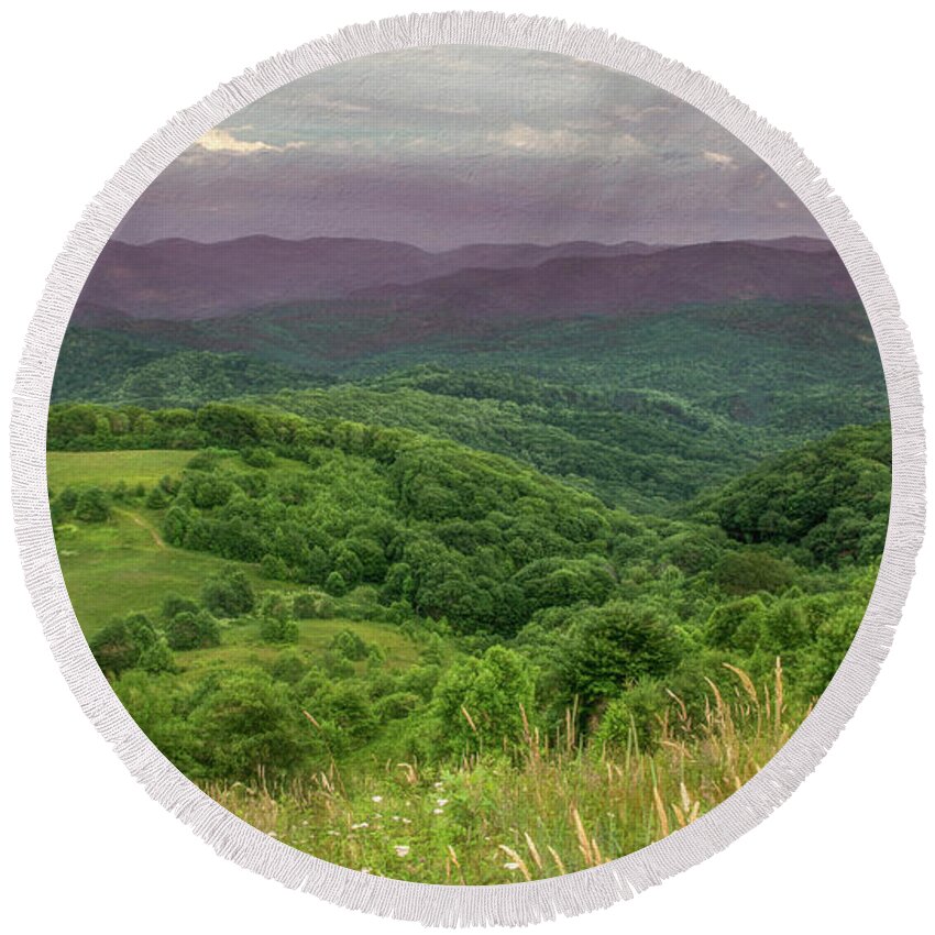  Round Beach Towel featuring the photograph On Top of the World by Marcy Wielfaert