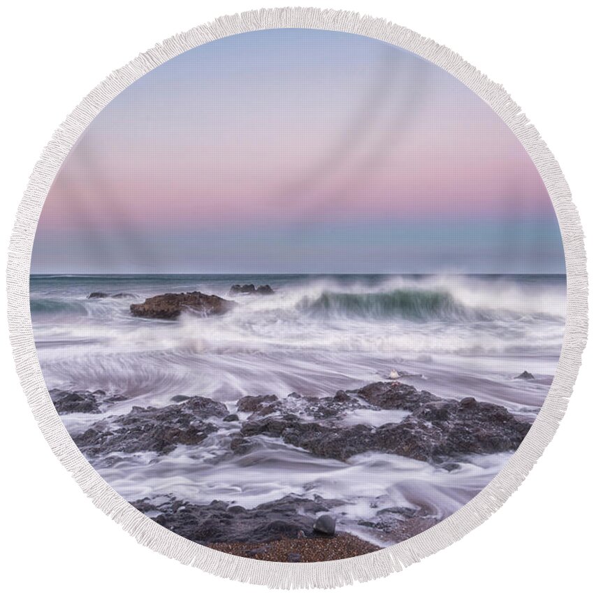 Oregon Coast Round Beach Towel featuring the photograph Oregon Sunrise by Russell Pugh