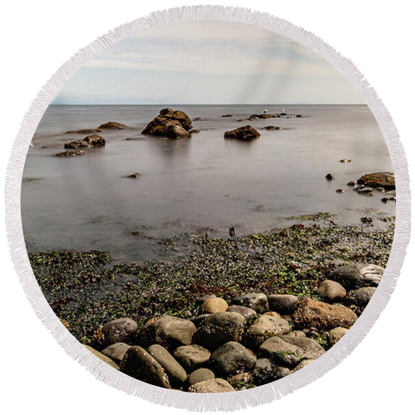 Landscapes Round Beach Towel featuring the photograph Out Going Tide by Claude Dalley