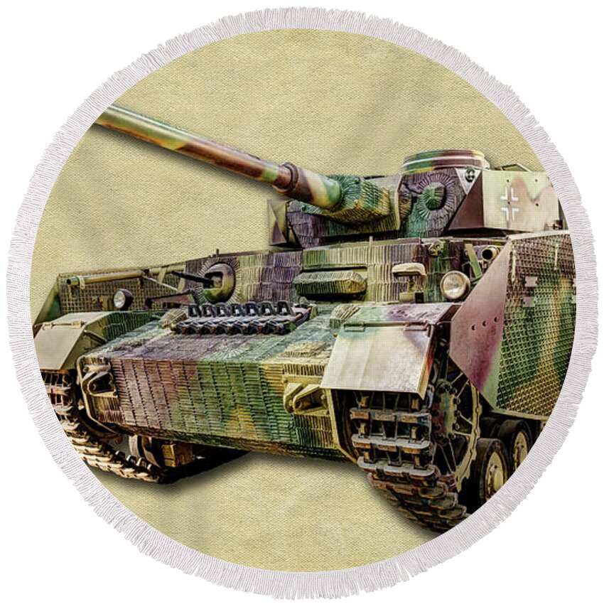 Panzer Iv Round Beach Towel featuring the photograph Panzer IV Canvas by Weston Westmoreland