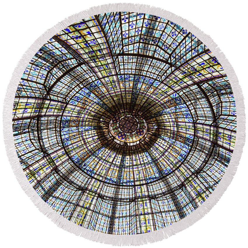 Paris Photography Round Beach Towel featuring the photograph Paris Ceilings by Melanie Alexandra Price