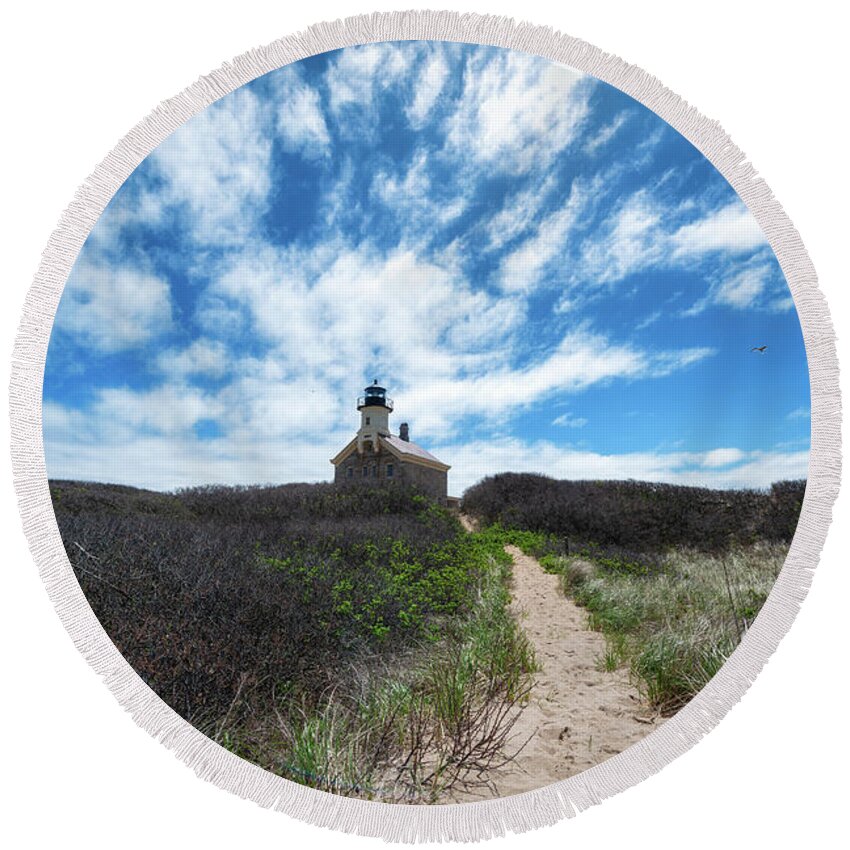 Rhode Island Round Beach Towel featuring the photograph Path To North Light by Michael Ver Sprill