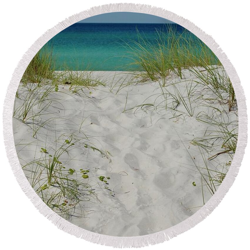 Path Round Beach Towel featuring the photograph Path To Paradise by Dennis Schmidt