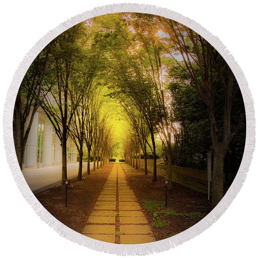 Atlanta Round Beach Towel featuring the photograph Pathway by Kenny Thomas