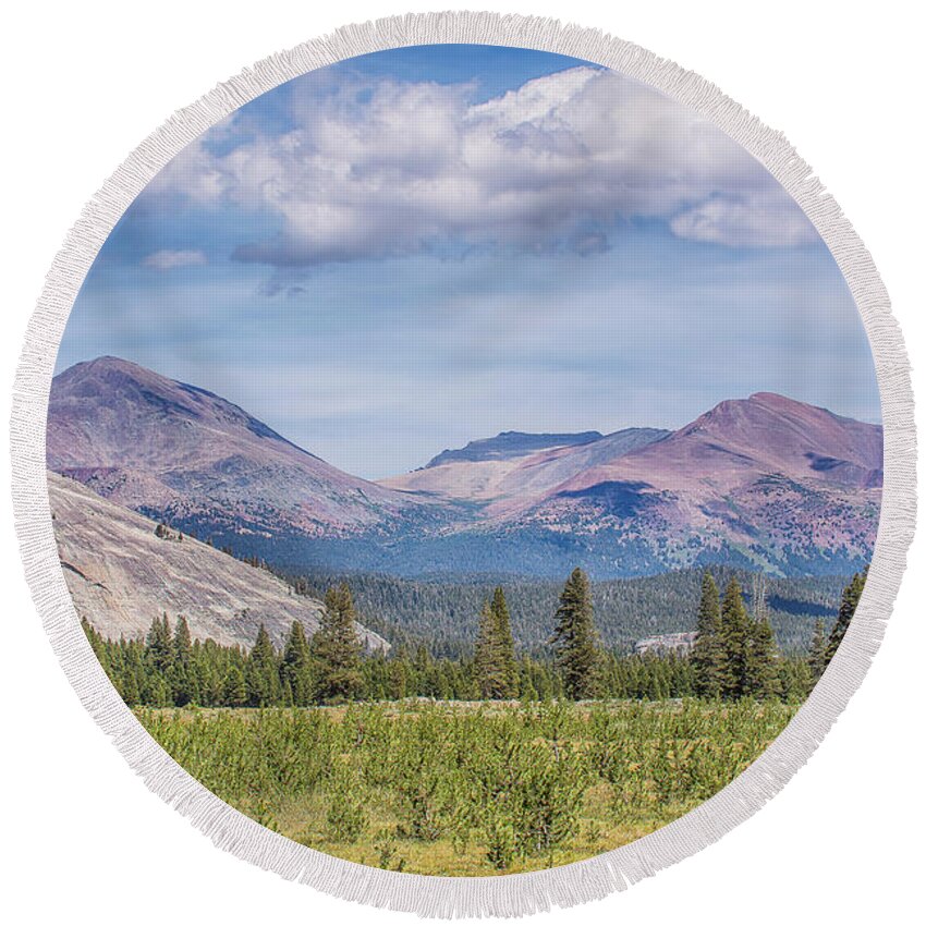 High Sierra Round Beach Towel featuring the photograph Peaceful Afternoon by Bill Roberts