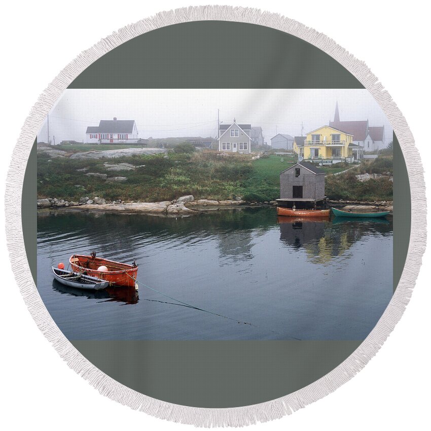 Peggys Cove Round Beach Towel featuring the photograph Peggy's Cove M2277 by James C Richardson