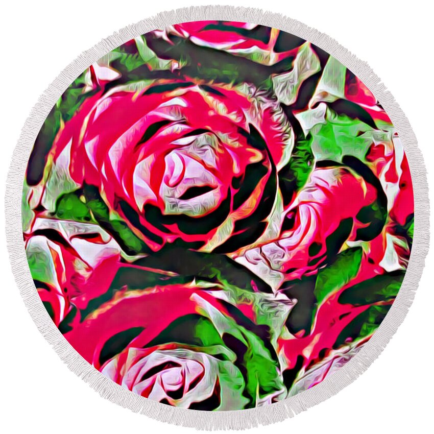 Petals of Red Round Beach Towel for Sale by Trudee Hunter