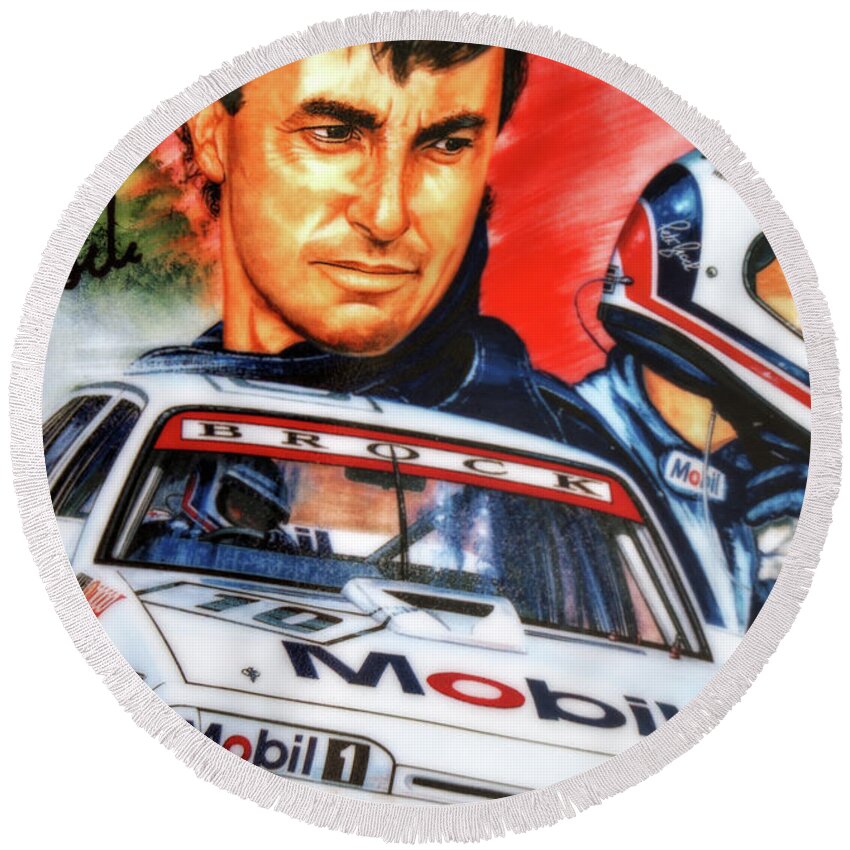 Peter Brock Round Beach Towel featuring the digital art Peter Brock 052 by Kevin Chippindall