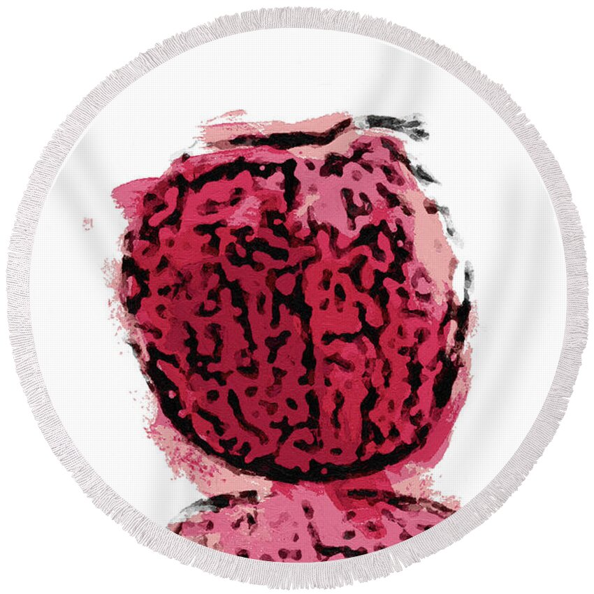 Impressionist Round Beach Towel featuring the painting Pomegranate - DWP315143 by Dean Wittle