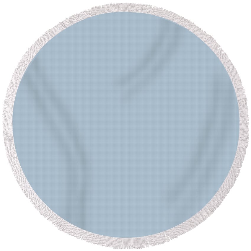 Pastel Blue Round Beach Towel featuring the digital art PPG Glidden Trending Colors of 2019 Rendezvous Pastel Blue PPG1160-3 Solid Color by PIPA Fine Art - Simply Solid