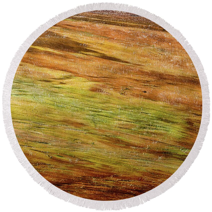 Driftwood Round Beach Towel featuring the photograph Redwood Driftwood Abstract by Kathleen Bishop