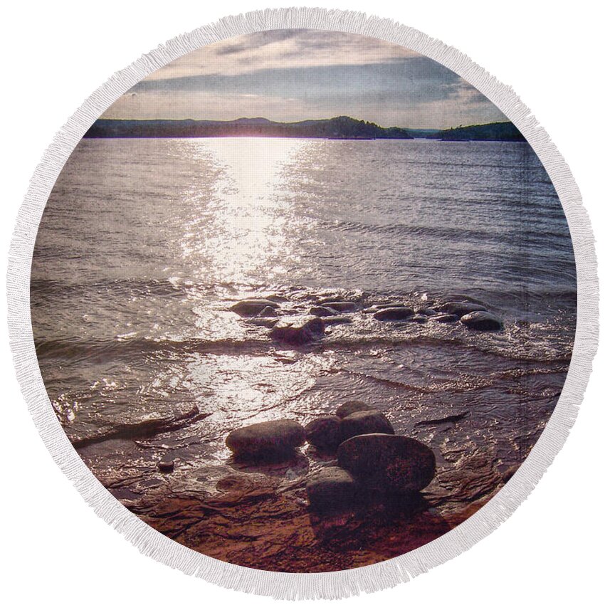 Reflections Round Beach Towel featuring the digital art Reflections by Phil Perkins