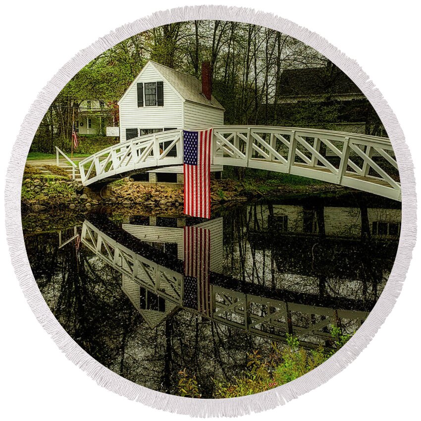 Bridge Round Beach Towel featuring the photograph Remembering by Susan Garver