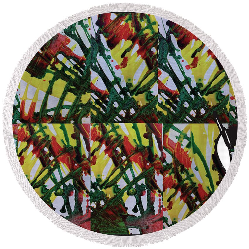  Round Beach Towel featuring the digital art Repeat by Jimmy Williams