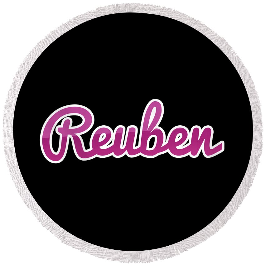 Reuben Round Beach Towel featuring the digital art Reuben #Reuben by TintoDesigns