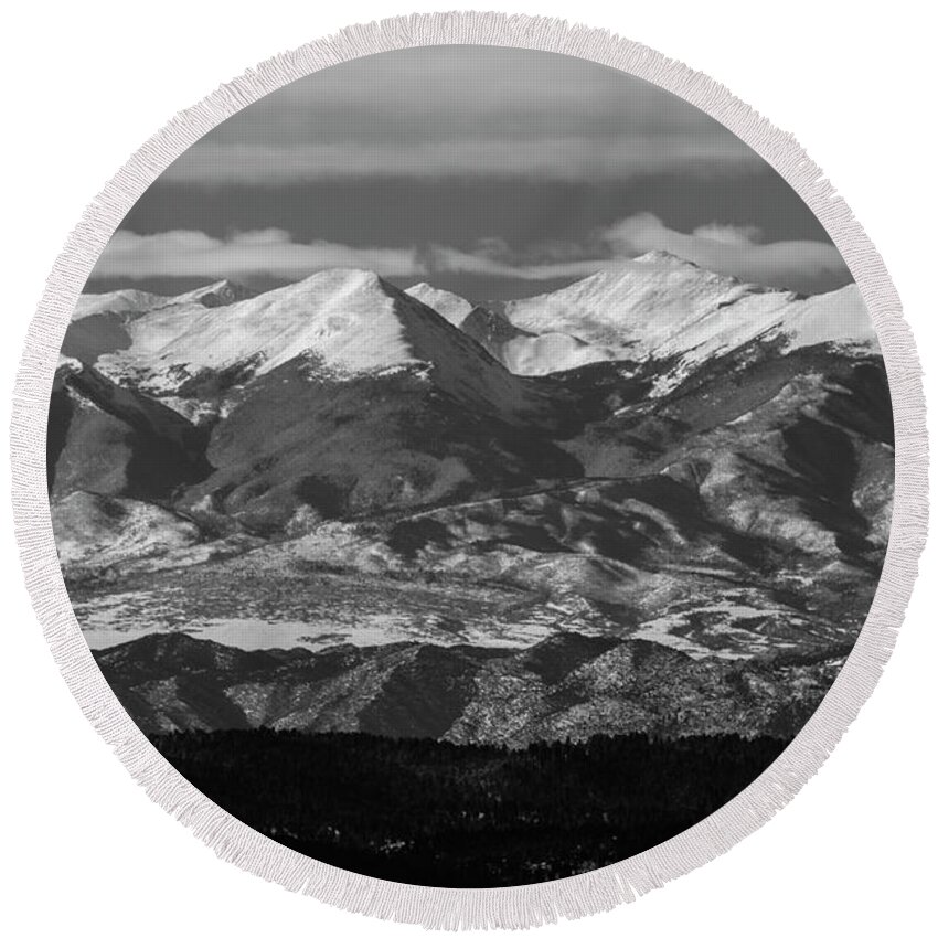 Colorado Round Beach Towel featuring the photograph Rocky Mountain Winter by Steven Krull
