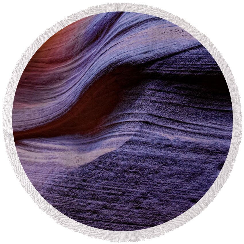 Antelope Canyon Round Beach Towel featuring the photograph Rough Texture by Jonathan Davison