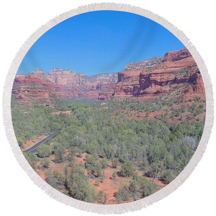 Sedona Round Beach Towel featuring the photograph S E D O N A by Anthony Giammarino