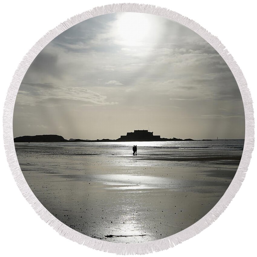 Saint Malo Beach Round Beach Towel featuring the photograph Saint Malo 10 by Andrew Fare