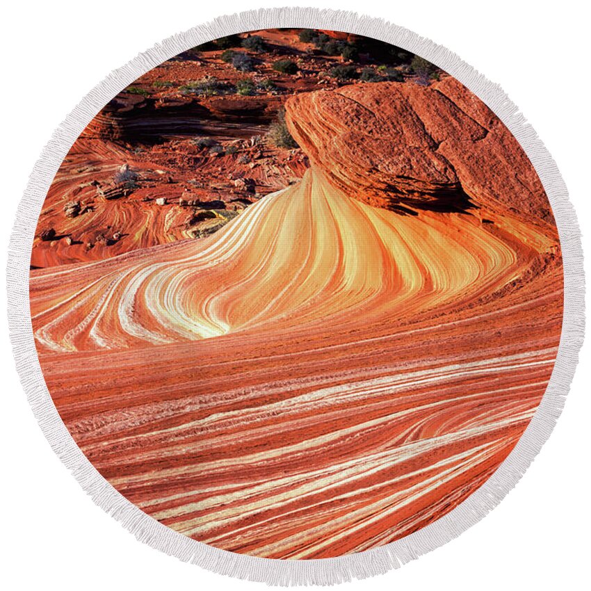 Alcove Round Beach Towel featuring the photograph Sand Cove at the North Coyote Buttes, Arizona by Alex Mironyuk