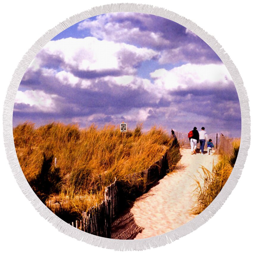 Sand Round Beach Towel featuring the photograph Sand Dunes, Cape Henlopen by Steve Ember