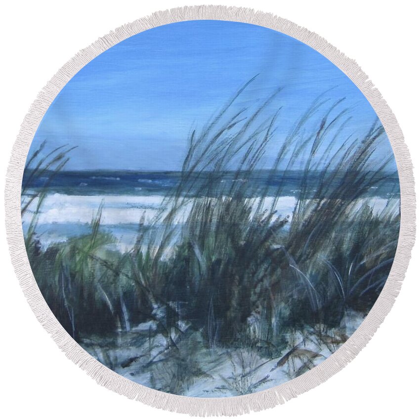 Acrylic Round Beach Towel featuring the painting Sea Breeze by Paula Pagliughi