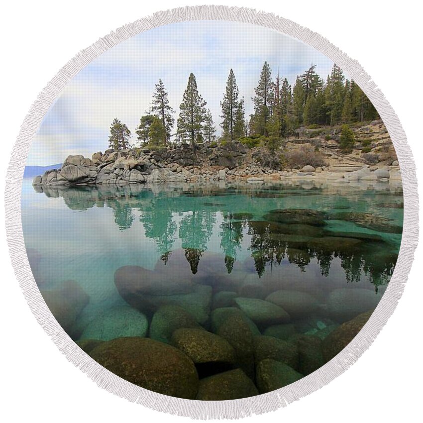 Lake Tahoe Round Beach Towel featuring the photograph Secret Dream by Sean Sarsfield