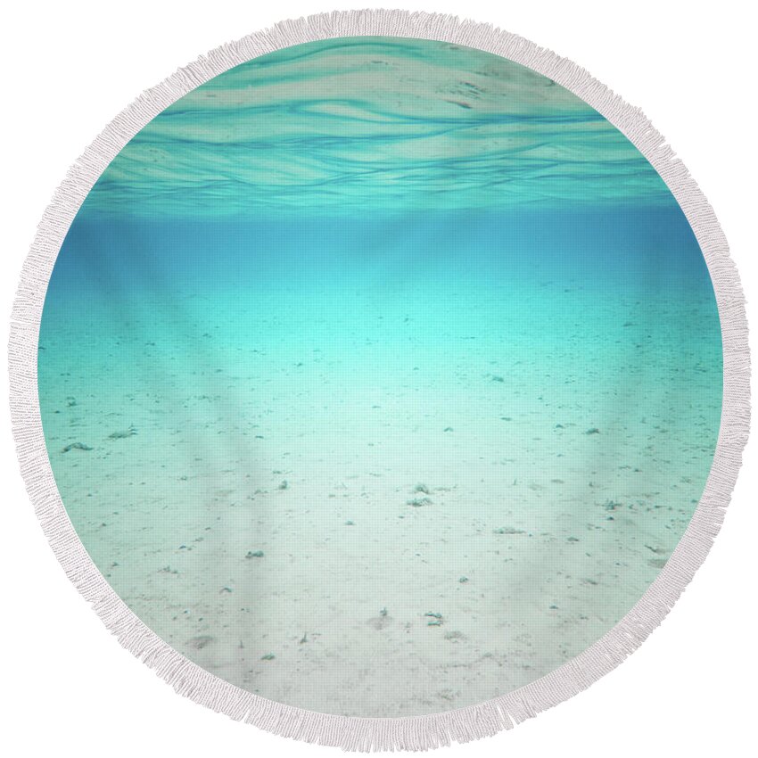 Underwater Round Beach Towel featuring the photograph Serenity by Becqi Sherman