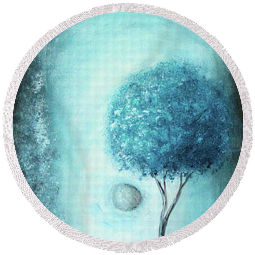 Serentiy Round Beach Towel featuring the painting Serenity Found by Shelly Tschupp