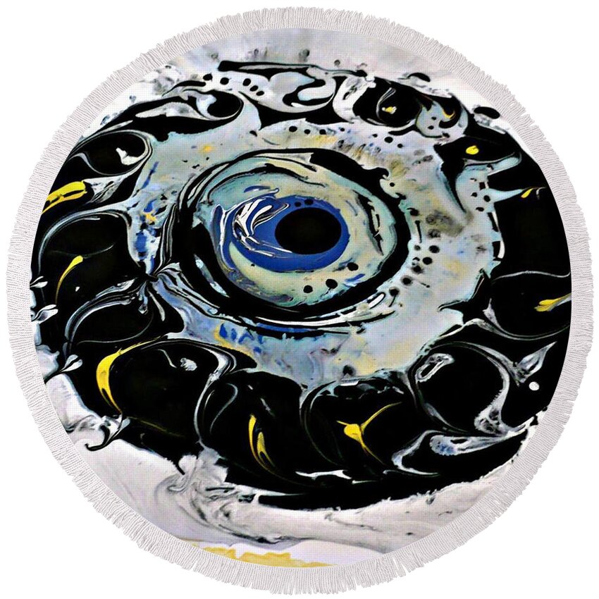 Painting Round Beach Towel featuring the painting Sgc.m87 by 'REA' Gallery